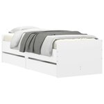 vidaXL Cadre de lit avec tiroirs sans matelas blanc 90x190 cm