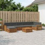 vidaXL Ensemble de canapés d'extérieur 8 Pièces Naturel et Anthracite