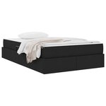 vidaXL Lit avec rangement et matelas Noir 120 x 200 cm Polyester