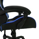 Chaise fauteuil siège pivotante de bureau informatique étude de jeux vidéo avec LED RVB et similicuir bleu 02_0024200