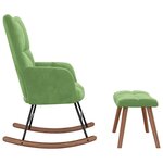 vidaXL Chaise à bascule avec repose-pied Vert clair Velours