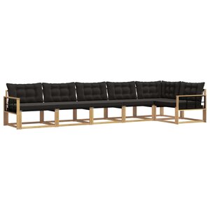 vidaXL Ensemble de canapés d'extérieur 6 Pièces Blanc et noir