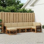 vidaXL Ensemble de canapés d'extérieur 7 Pièces Naturel et Beige