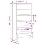 vidaXL Armoire à chaussures cire marron 52x30x104 cm bois pin massif