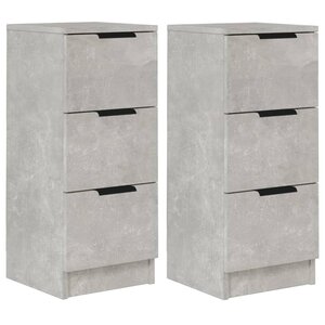 vidaXL Buffets 2 Pièces Gris béton 30x30x70 cm Bois d'ingénierie