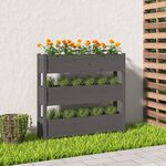 vidaXL Jardinière Gris 112x25x104 5 cm Bois massif de pin