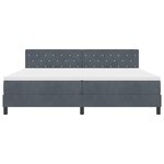Lit à ressort vidaXL avec matelas gris foncé 200x200 cm en velours