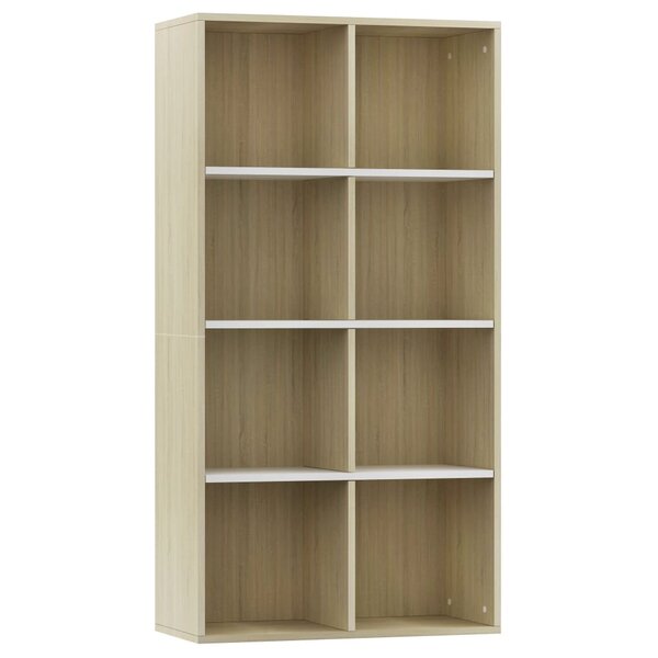vidaXL Bibliothèque/Buffet blanc et chêne sonoma bois d'ingénierie