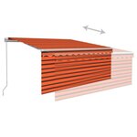 vidaXL Auvent rétractable manuel avec store 3 5x2 5 m Orange et marron