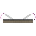 vidaXL Chaise longue 1 pc avec coussin gris 201x55x62cm résine tressée