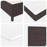 Lit à ressorts vidaXL avec matelas marron foncé 200x200 cm en tissu
