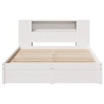 vidaXL Lit bibliothèque sans matelas blanc 140x190 cm bois pin massif