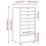 vidaXL Armoire roulante avec tiroirs MOSS bois de pin marron miel