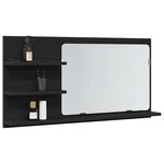 vidaXL Armoire de salle de bain avec miroir en chêne noir 90 x 11 x 45 cm Bois d'ingénierie