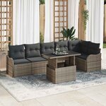 vidaXL Ensemble de canapé de jardin Manuel 7 Pièces Gris 100 x 55 x 73 cm