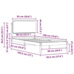 vidaXL Cadre de lit avec tête de lit rembourrée Taupe 90 x 190 cm