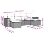 vidaXL Salon de jardin avec coussins 6 Pièces marron résine tressée