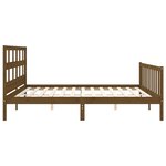 vidaXL Cadre de lit avec tête de lit marron miel 200x200cm bois massif