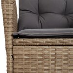 vidaXL Ensemble à manger de jardin et coussins 7 Pièces beige poly rotin