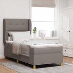 Lit Box Spring vidaXL avec Matelas Taupe 90x190 cm Tissu