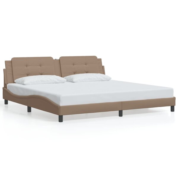 vidaXL Cadre de lit sans matelas cappuccino 200x200 cm similicuir