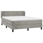 vidaXL Sommier à lattes de lit et matelas Gris clair 140x200cm Velours