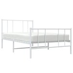 vidaXL Cadre de lit métal sans matelas avec pied de lit blanc 75x190cm