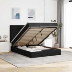 VidaXL Cadre de lit ottoman avec matelas noir 140x190 cm tissu