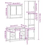 vidaXL Ensemble de meubles de salle de bain 3 Pièces Sonoma gris