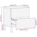vidaXL Tables de chevet 2 Pièces noir 40x33x46 cm bois de manguier solide