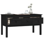 vidaXL Table basse Noir 102x49x55 cm Bois massif de pin