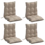 vidaXL Coussins de chaise à dossier bas lot de 4 taupe tissu oxford