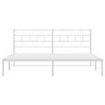 vidaXL Cadre de lit métal sans matelas et tête de lit blanc 183x213 cm