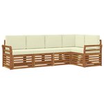 vidaXL Ensemble de canapé d'angle avec coussin 5 Pièces Naturel et Crème