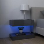 vidaXL Meuble TV avec lumières LED gris brillant 60x35 cm