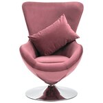 vidaXL Fauteuil pivotant en forme d'œuf avec coussin Rose Velours
