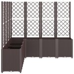 vidaXL Jardinière avec treillis marron 160x160x140 cm PP