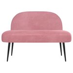 vidaXL Banc rembourré avec dossier Rose 110 x 60 x 76 cm Velours