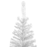 vidaXL Arbre de Noël artificiel pré-éclairé et boules L 240 cm blanc