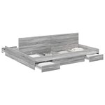 vidaXL Cadre de lit avec rangement Gris Sonoma 200 x 200 cm