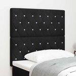 vidaXL Têtière LED noire 100 cm en velours.