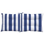vidaXL Coussins de chaise à dossier bas lot de 2 rayures bleu/blanc