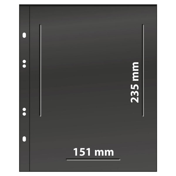 Feuilles Multi Collect Lindner noires à 1 poche pour blocs feuillets.