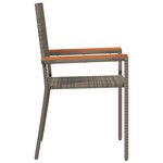 Chaises de jardin empilables avec coussins  2 Pièces  gris en poly rotin