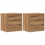 vidaXL Tables de chevet 2 Pièces chêne artisanal bois d'ingénierie