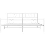 vidaXL Cadre de lit métal sans matelas et pied de lit blanc 183x213 cm