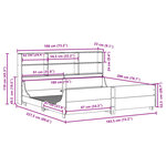 vidaXL Lit bibliothèque sans matelas cire marron 180x200cm bois massif