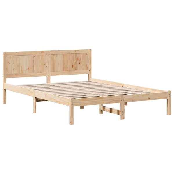 vidaXL Cadre de lit Marron 140 x 200 cm Bois de pin massif