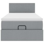 vidaXL Cadre de lit ottoman avec matelas gris clair 80x200 cm tissu