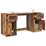 vidaXL Bureau avec armoire avec tiroir Bois Ancien 154 5 x 50 x 75 cm